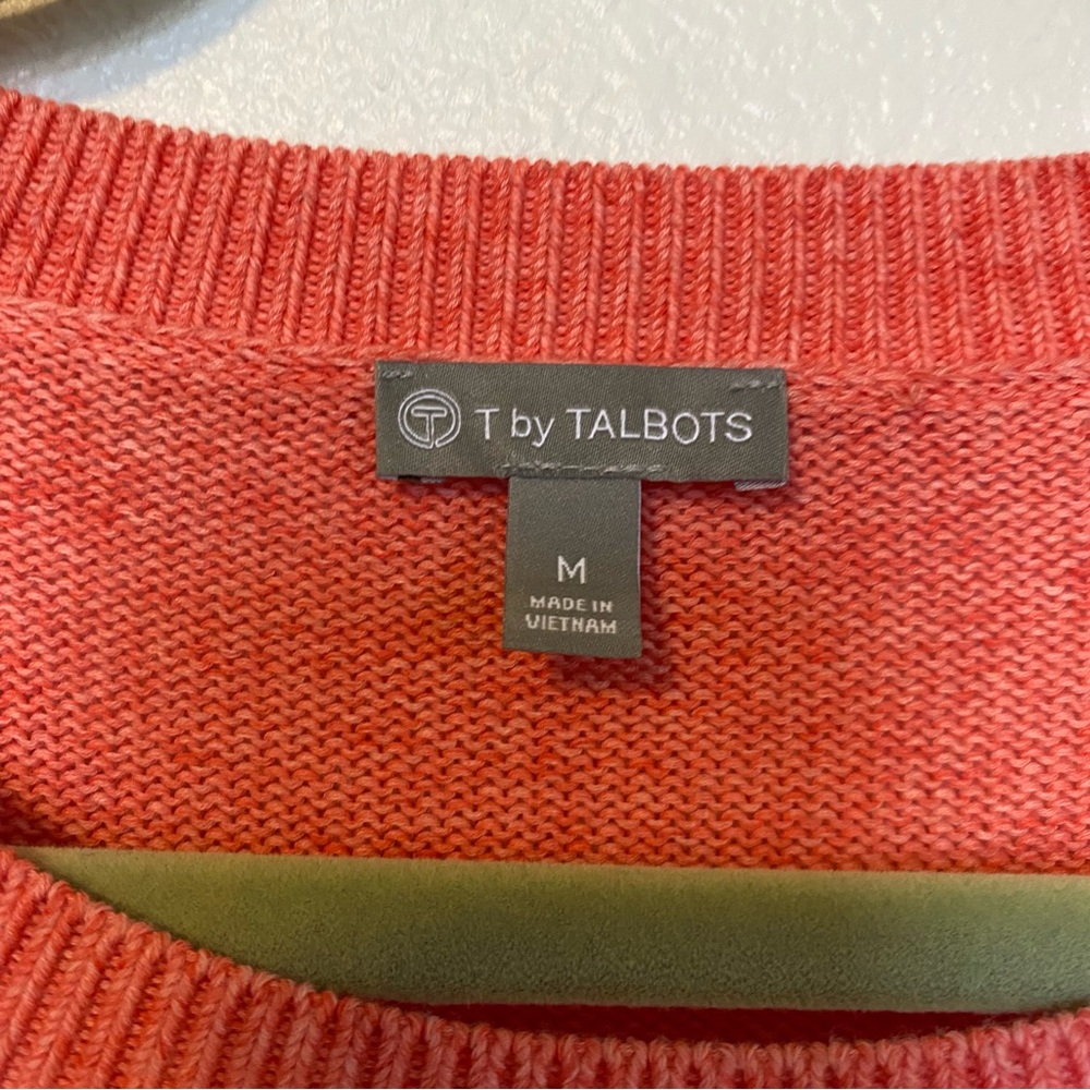 T By Talbots Medium Pink Gradient Striped Sweater - Picture 2 of 7
